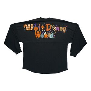 NWOT Halloween Glitter SPIRIT JERSEY Walt Disney World T-Shirt Adult Large Ghost